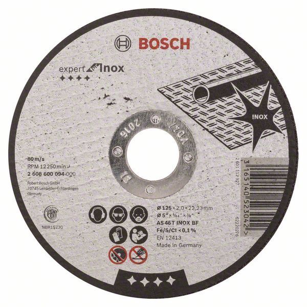 Круг отрезной 125х2,0х22,23 мм Expert for Inox, BOSCH 2.608.600.094