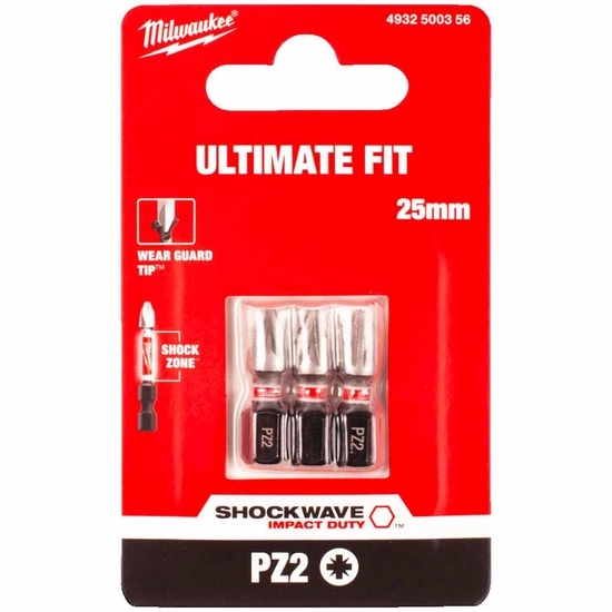 Бита ударная Shockwave Impact Duty PZ2 25 мм (3 шт) Milwaukee 4932500356
