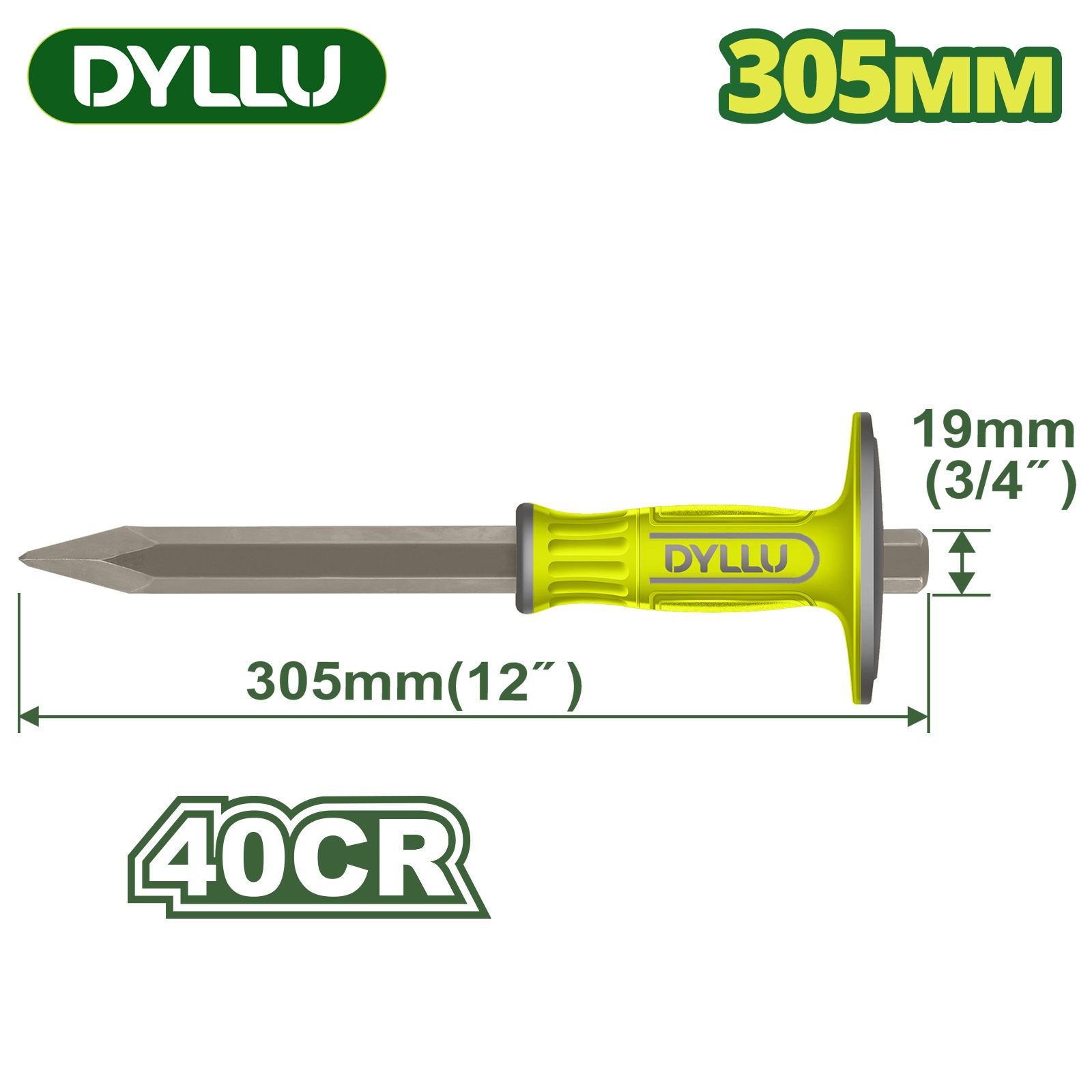 Зубило 305x19x4мм с протектором  DYLLU DTCC2314