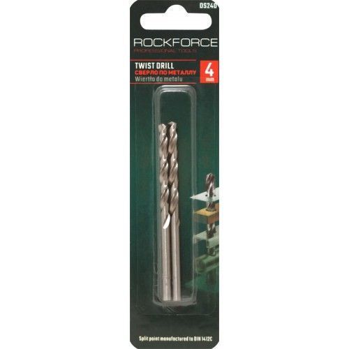 Сверло по металлу 4 мм. HSS(2шт) Rock FORCE RF-DS240