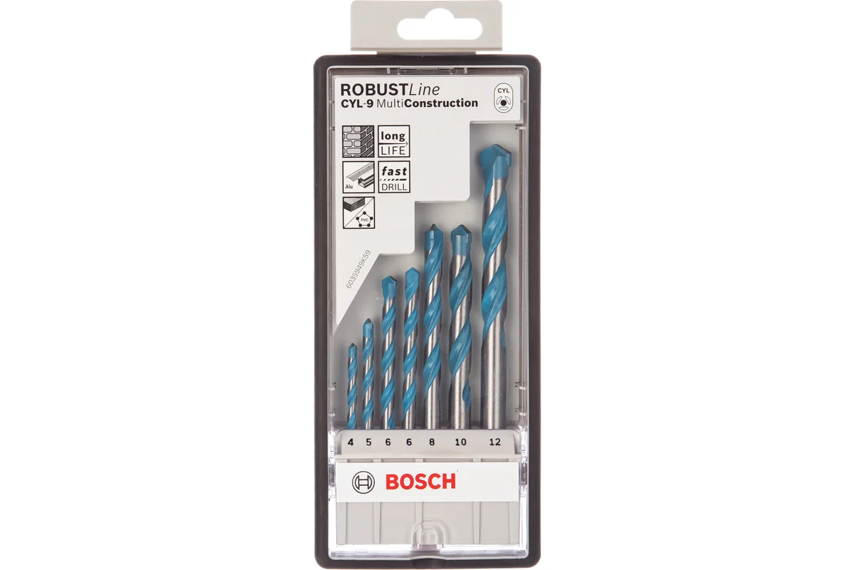 Набор сверл универс. MultiConstruction 4-12мм 7шт ()  BOSCH 2607010543