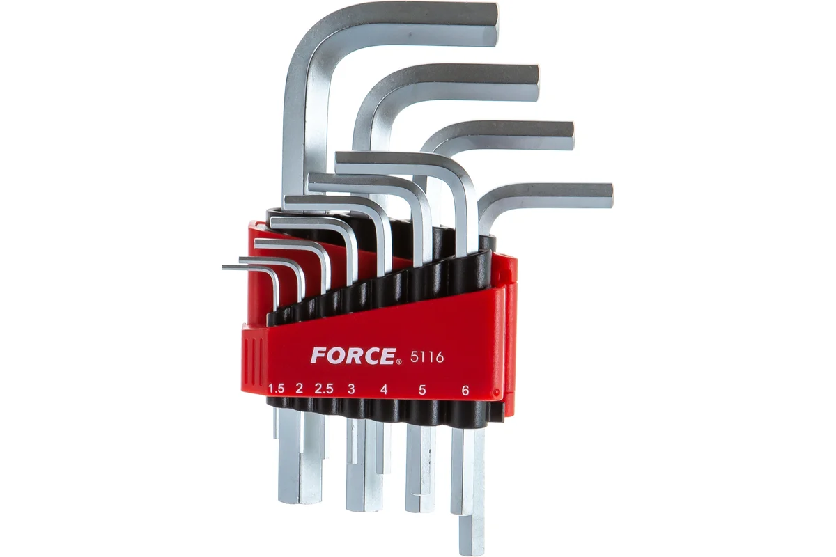 Набор ключей шестигранных ,1.5- 12мм, 11 пр. Force 5116