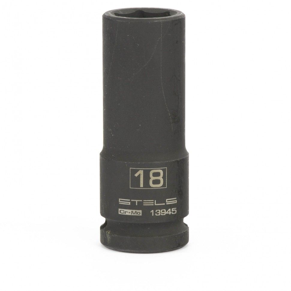 Головка ударная удлиненная шестигранная, 18 mm, 1/2", CrMo Stels 13945
