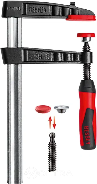 Струбцина чугунная 300/80, 6 кН, 2К ручка BESSEY TG30B8-2K