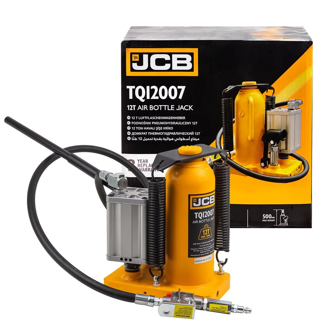Домкрат пневмогидравлический, 12т, h подхвата - 260мм, h подъема - 500мм, JCB JCB-TQ12007