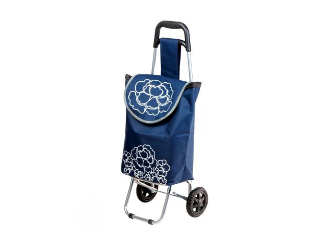 Сумка-тележка хозяйственная на колесах 20 кг, синяя, цветок  ...PERFECTO LINEA 42-661010