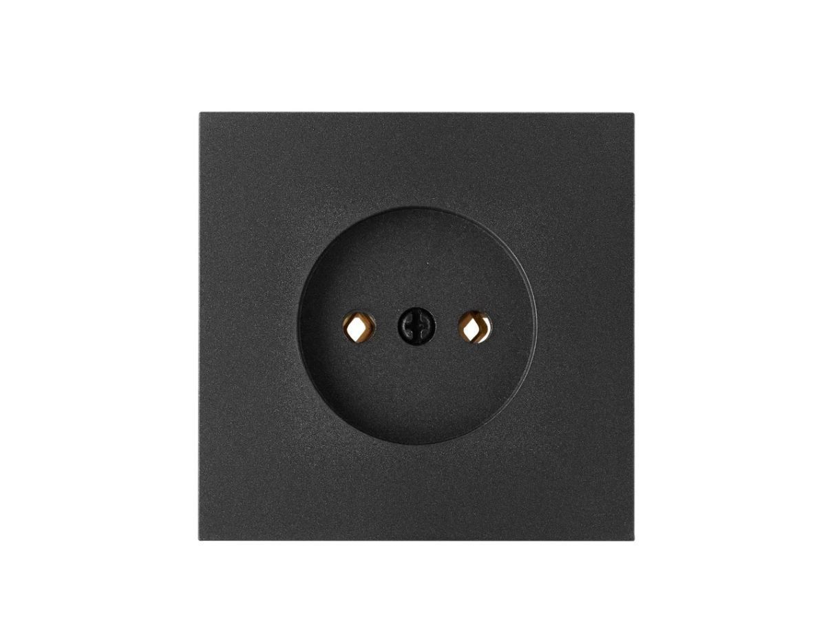 Розетка 1-ая (скрытая, б/з) графит, Carre  BYLECTRICA РС16-1601 графит