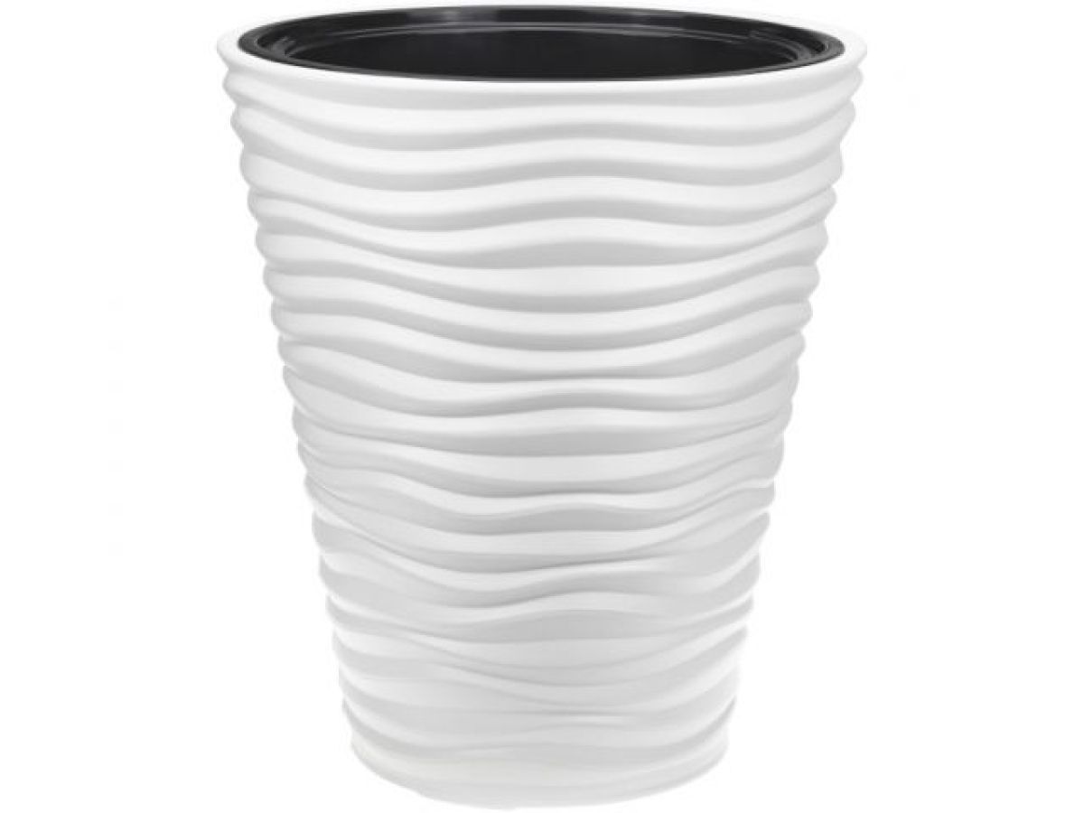 Кашпо ДЮНА D340mm H385mm 19.5л со вставкой (белый) IDEA М3401