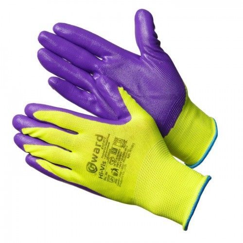 Перчатки нейлоновые с нитриловым покрытием  (размер 9 (L))  Hi-Vis GWARD N1001-L