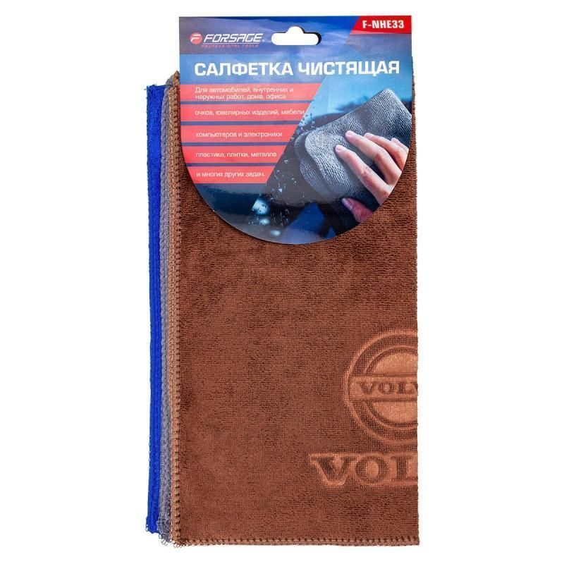 Салфетка чистящая микрофибра с логотипом 30*30 см (3шт/уп)  ...Forsage F-NHE33 VOLVO