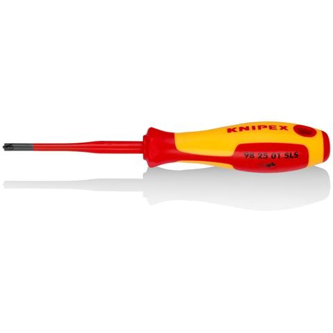 Отвёртка PlusMinus Pozidriv PZ/S 1 Slim VDE 1000V, длина стержня 80 мм, L-187 мм  KNIPEX 982501SLS