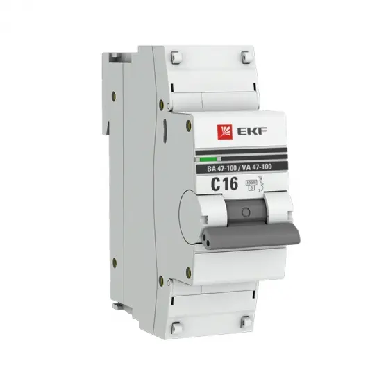 Авт. выкл. 1P 16А (C) 10kA ВА 47-100 PROxima EKF mcb47100-1-16C-pro