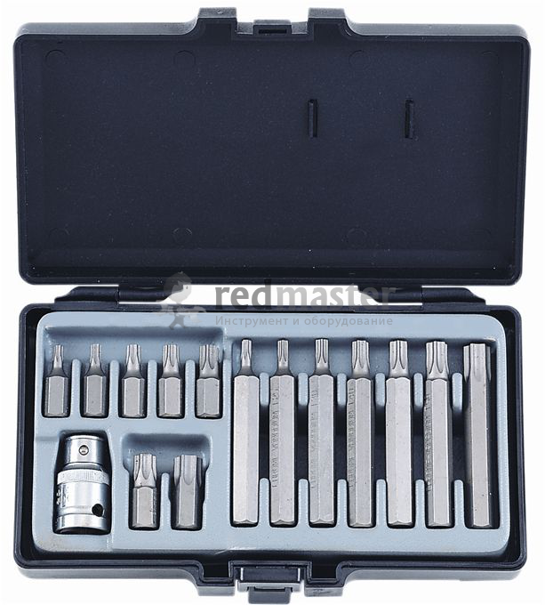 Набор бит Torx 1/2", 10мм, 15 пр, Т20-Т55 Force 4156