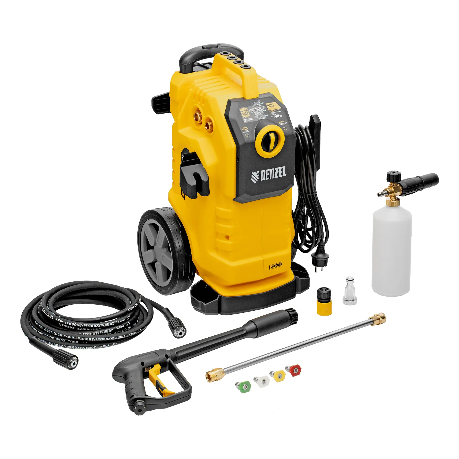 Моечная машина высокого давления K 70 Power, 2500 Вт, 180 бар, 600 л/ч, асинх. двиг. DENZEL 58272