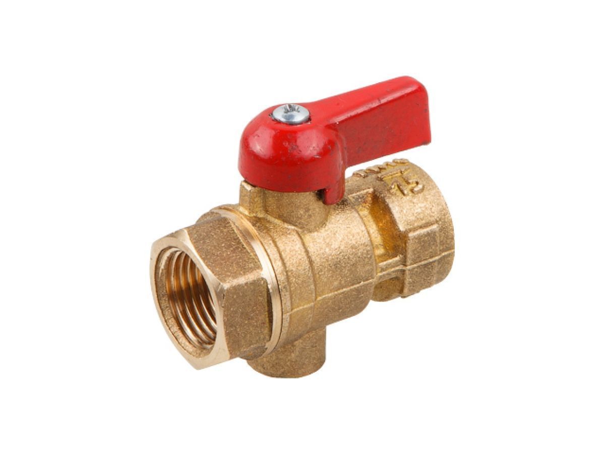 Кран шаровый 1/2" под манометр, PN1,6 МПа, 11Б27п11, ручка-флажок Цветлит ZW10024