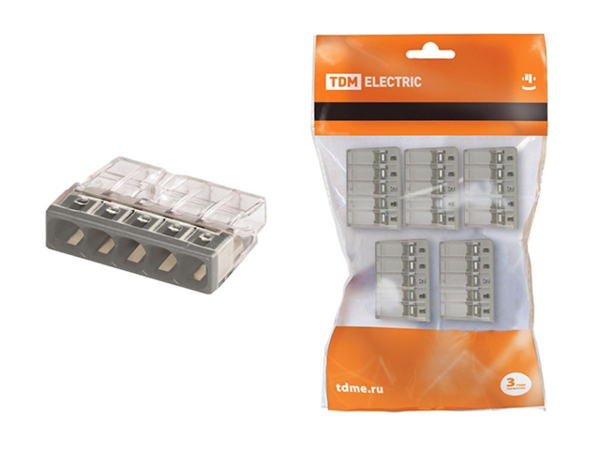 Клемма строит.-монтажная КБМ-2273-235 (2,5мм2) с пастой (5 шт/упак)  ...TDM SQ0517-0124