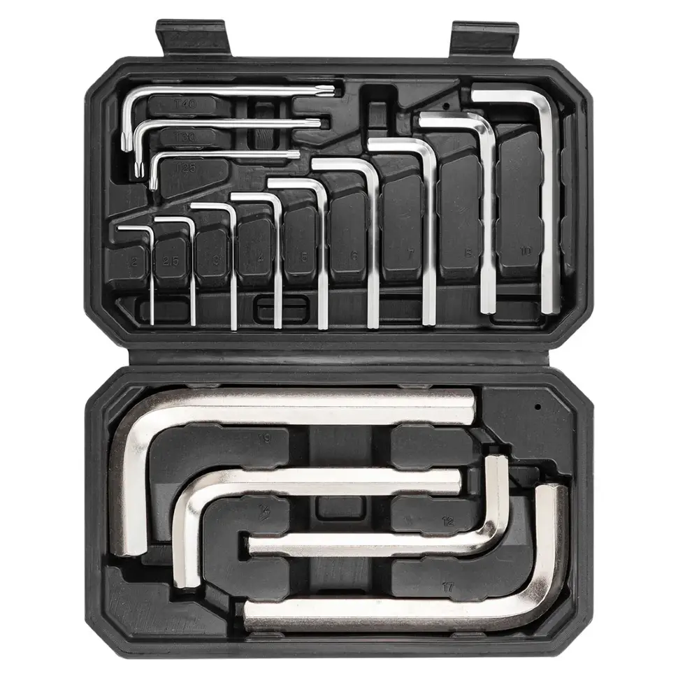 Ключи Г-образные 6-гранные, набор 13+3пр. (2, 2.5, 3-8, 10, 12, 14, 17, 19мм + T25, T30, T40) SIGMATOOL Sigmatool--5137D+3