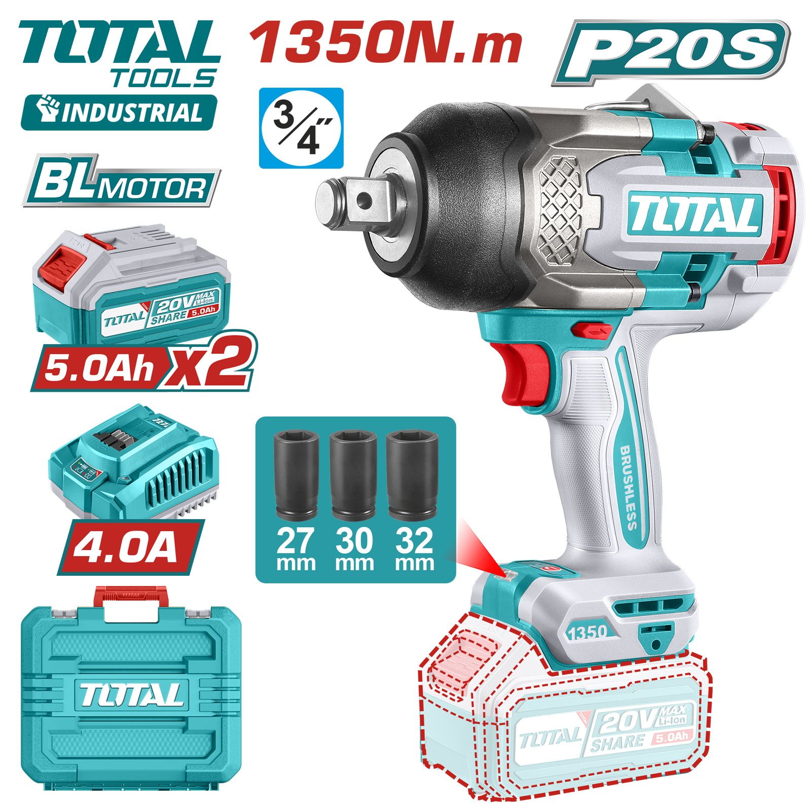 Гайковерт  TOTAL TIWLI20135