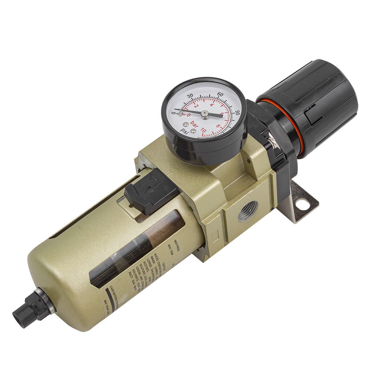 Фильтр-регулятор 1/2" с индикатором давления и автоматическим сливом  ...FORCEKRAFT FK-AW4000-04D