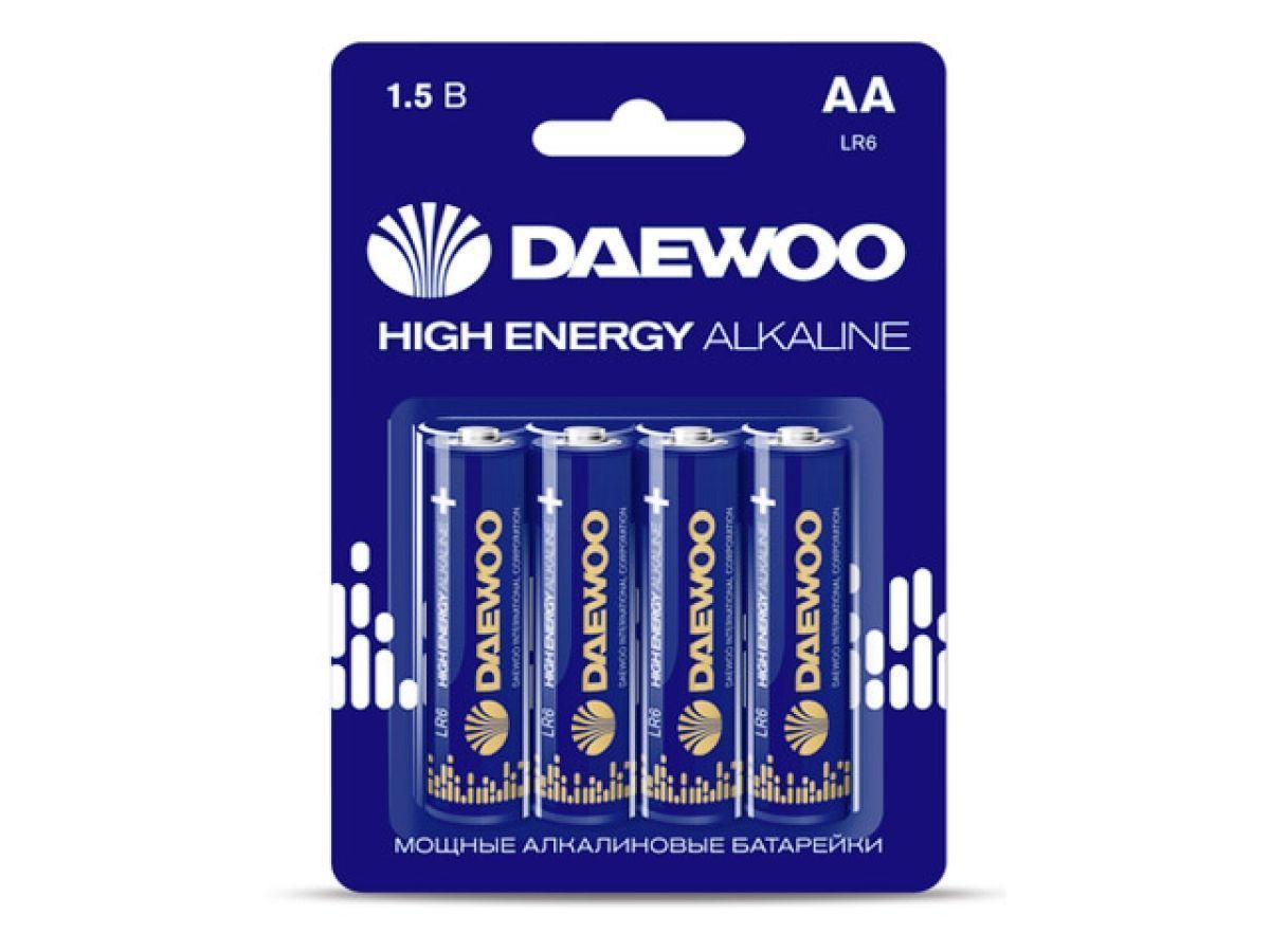 Батарейка AA LR6 1.5V alkaline BL-4шт HIGH ENERGY DAEWOO 5030329