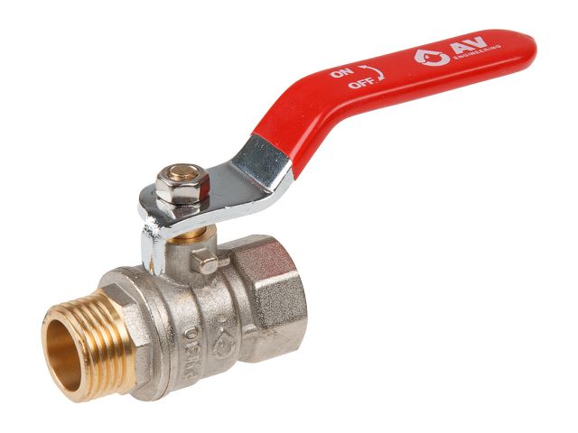 Кран шаровый 1/2" наружная-внутренняя резьба ручка PN30 AV Engineering AVE140012