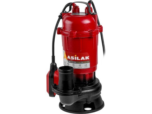 Насос погружной для грязной воды SLP-1500 (1500 Вт, 15000 л/ч, погружение до 6 м)  ...ASILAK AS4410-1