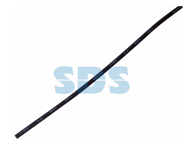 Термоусадочная трубка 1.5/0.75 mm, черная (упак. 50 шт. по 1 м)  REXANT 20-1506