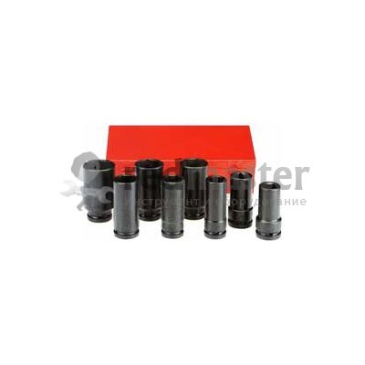 Набор дюймовых ударных головок 3/4", 6гр, 8пр, 1" по 1-1/2" удлин. Force 6081DS