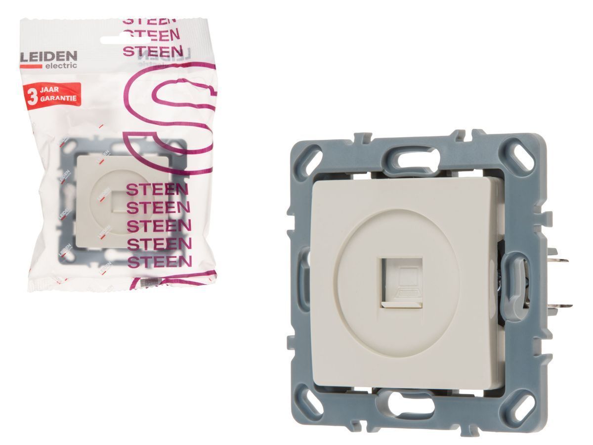 Розетка компьютерная 1xRJ45 (скрытая, механизм, Cat5e) бежевая, Steen LEIDEN ELECTRIC 806102