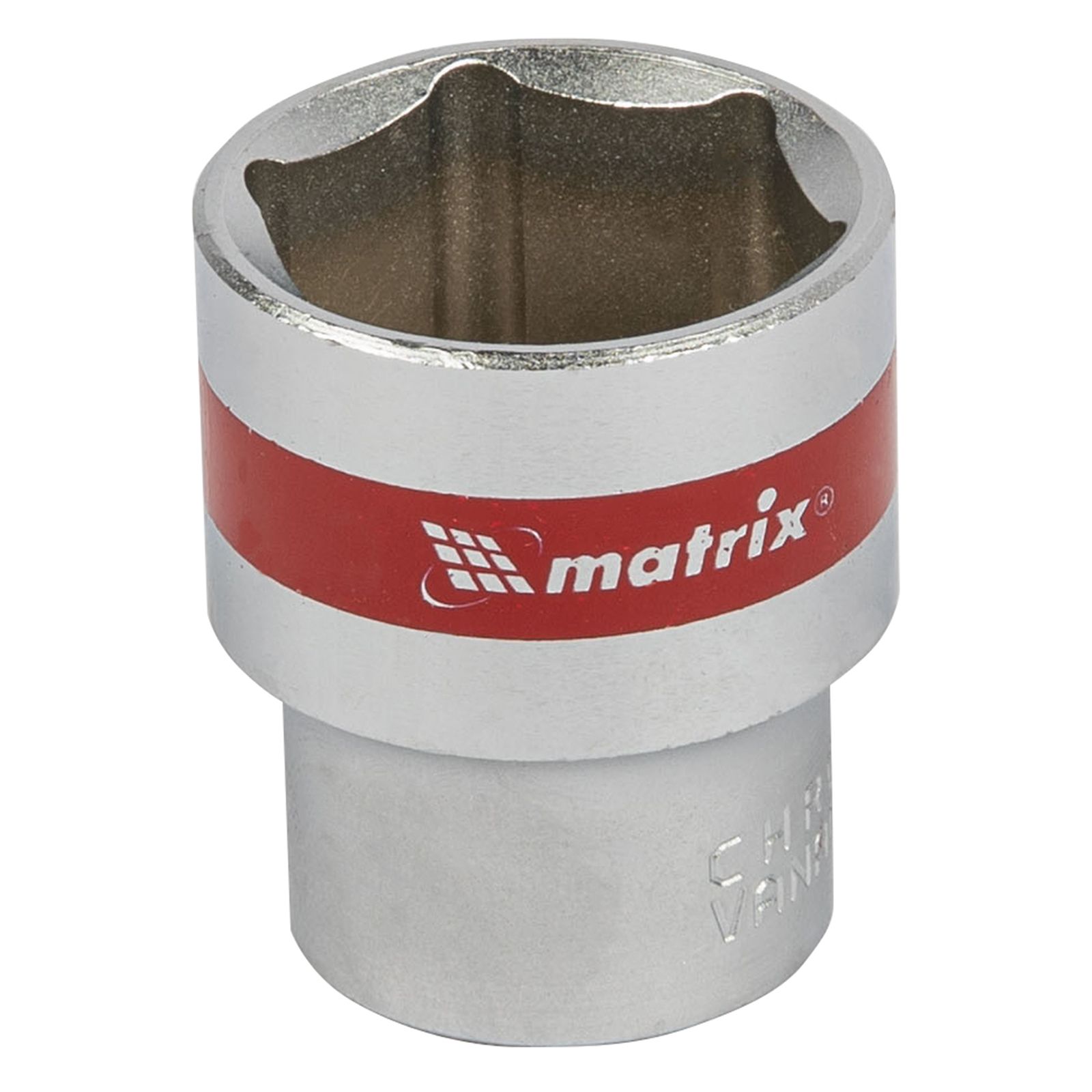 Головка торцевая, 24 mm, 6-гранная, CrV, под квадрат 1/2", хромированная Matrix 13124