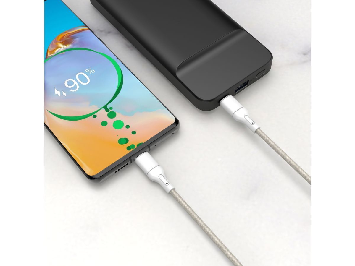 Кабель USB KZ-5289102, Type-C - Type-C, PD65W, 1 м, бежевый KEIZEN KZ-5289102