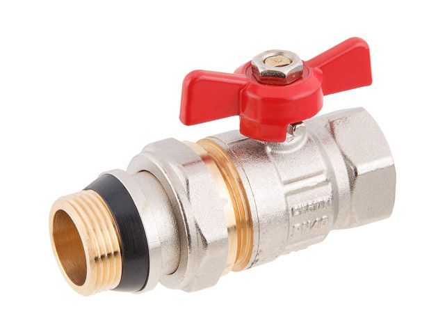 Кран шаровый 1/2" внутренняя-внутренняя резьба Бабочка (со сгоном) PN40 AV Engineering AVE095012