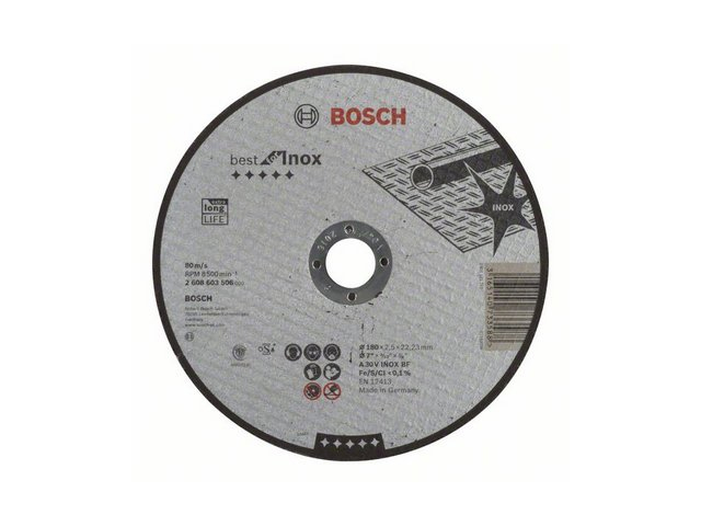 Круг отрезной 180x2.5x22.2 mm для нержавеющей стали Best  BOSCH 2608603506