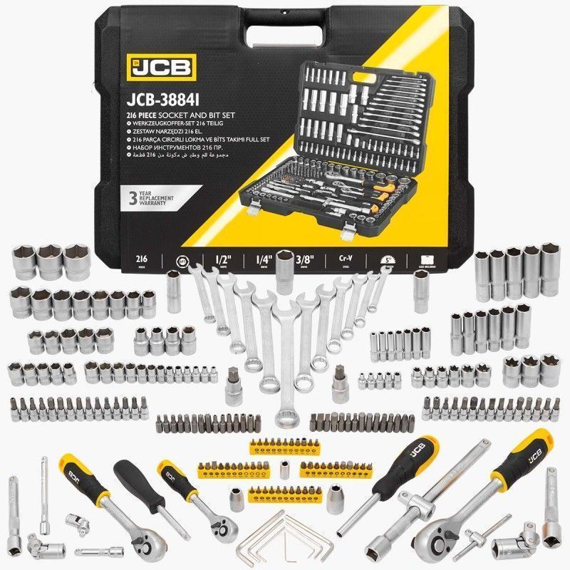 Набор инструментов 216 пр., 1/4", 3/8", 1/2" (6 гр.)  JCB JCB-38841