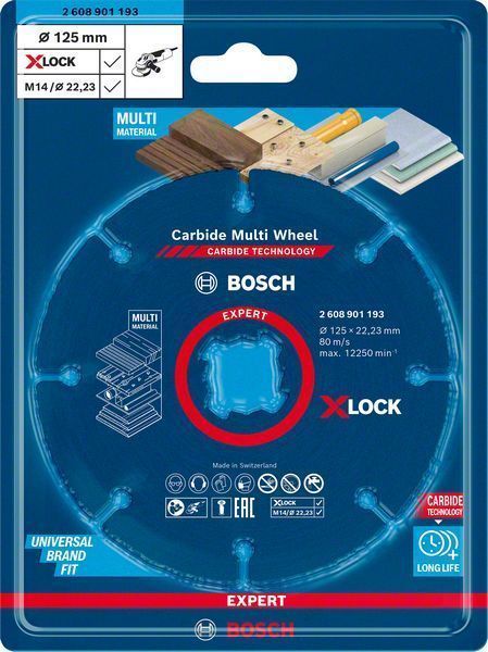 Диск твердостплавный 125х1х X-Lock Expert Multi Wheel (для УШМ) BOSCH 2.608.901.193