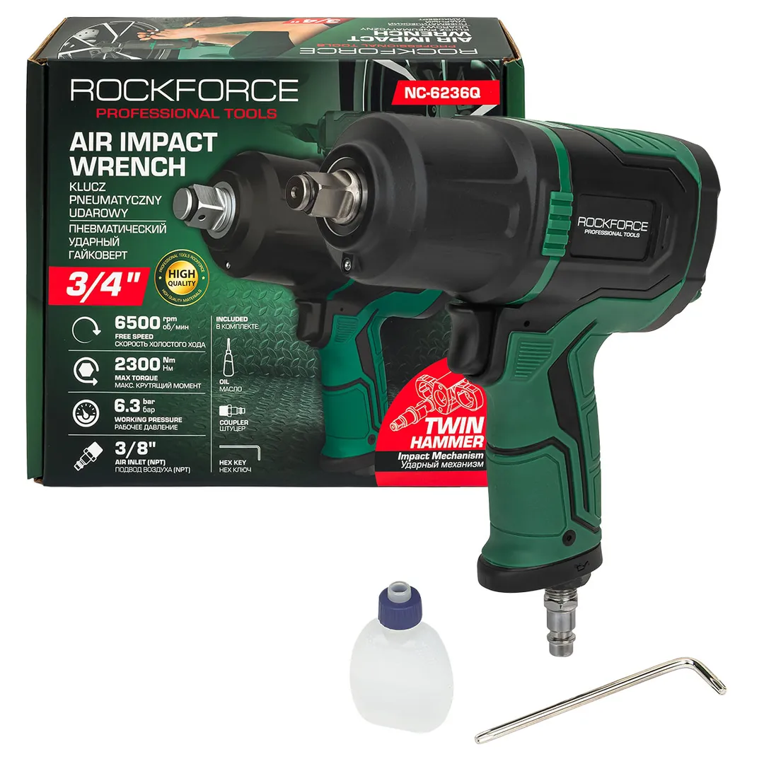 Гайковерт пневматический ударный 3/4''(2300Нм) RockFORCE RF-NC-6236Q