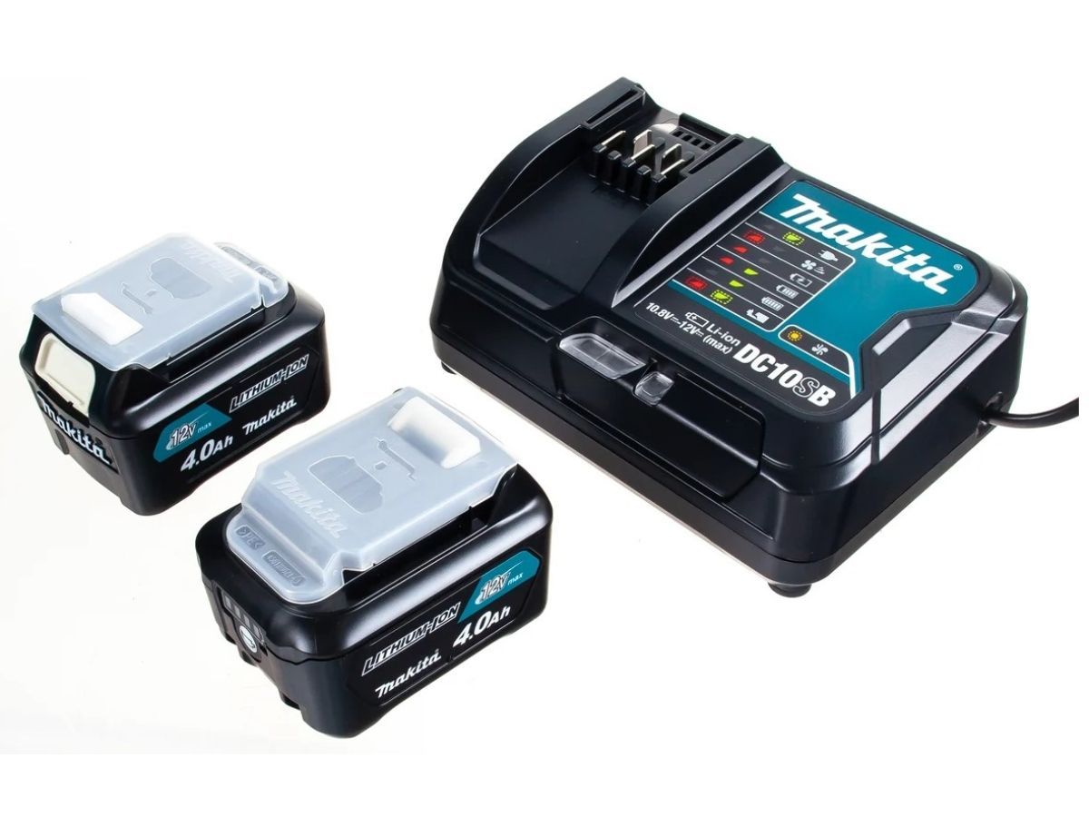 Аккумулятор BL1041B 4.0 Ah (2 шт) + зарядное DC10SB в кейсе MAKITA 197641-2