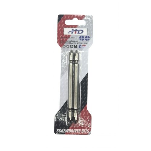 Биты крестообразные PH2xPH2х100мм 1/4" S2 (2шт)   H-D HD-04813