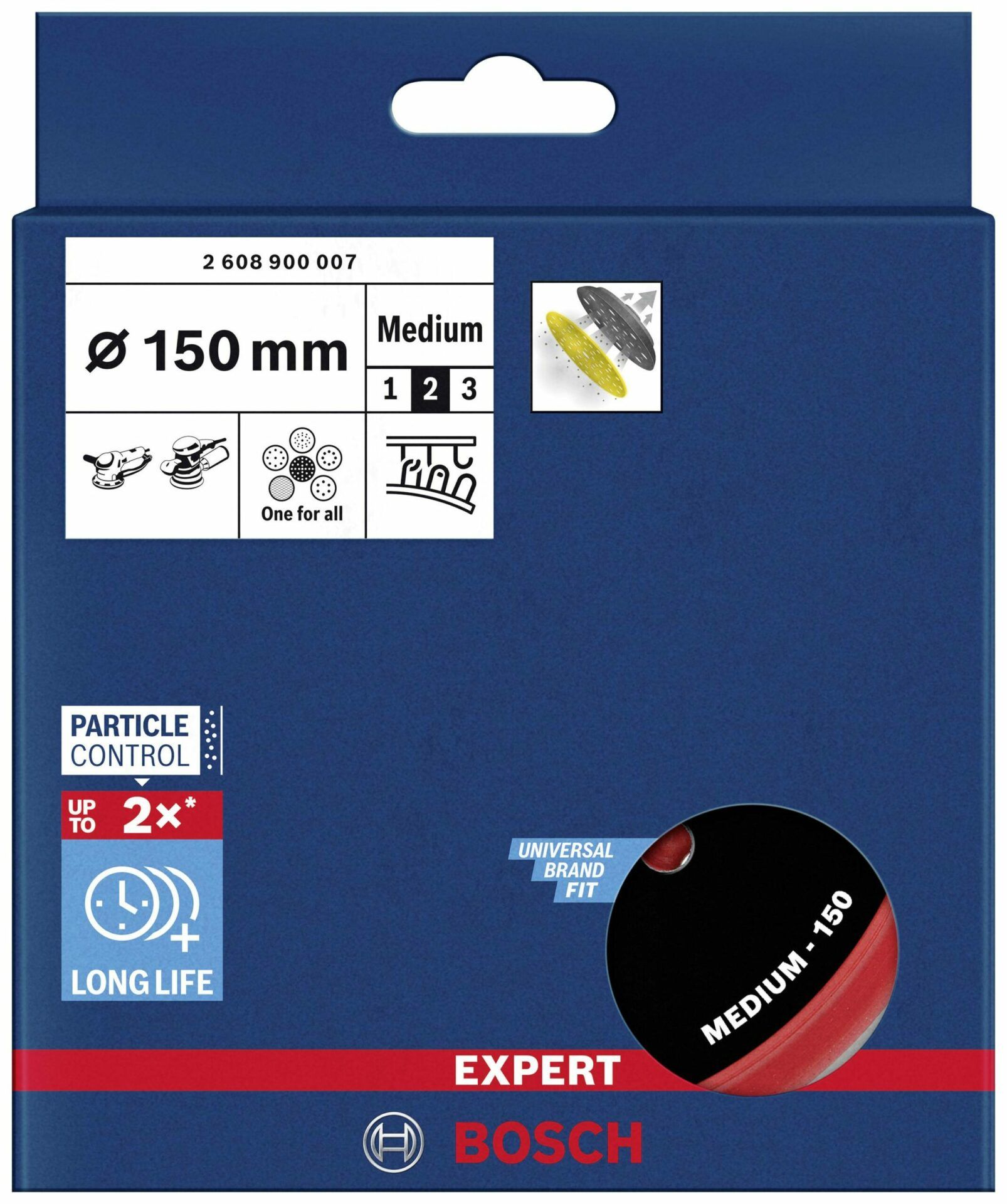 Подошва 150 мм Expert Multi-hole к GEX 34-150 / GEX 40-150 (средняя)  BOSCH 2.608.900.007