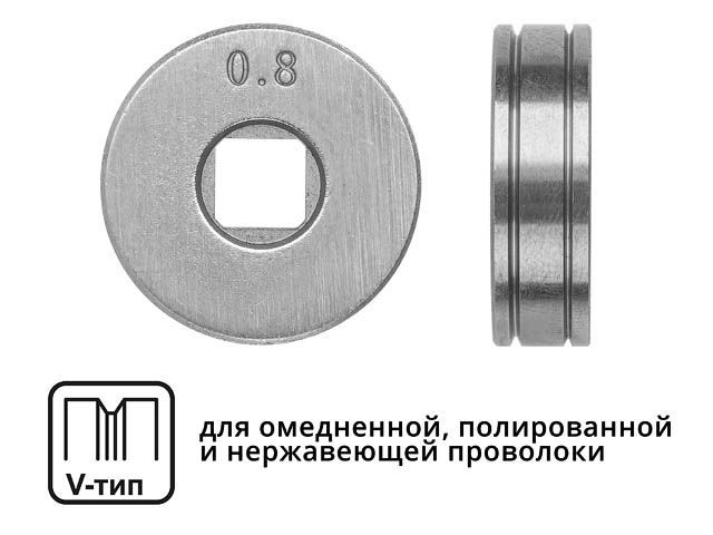 Ролик подающий ф 25/7 mm, шир. 7.5 mm, проволока ф 0.6-0.8 mm (V-тип) (для твердой проволоки: омедне...SOLARIS WA-2430