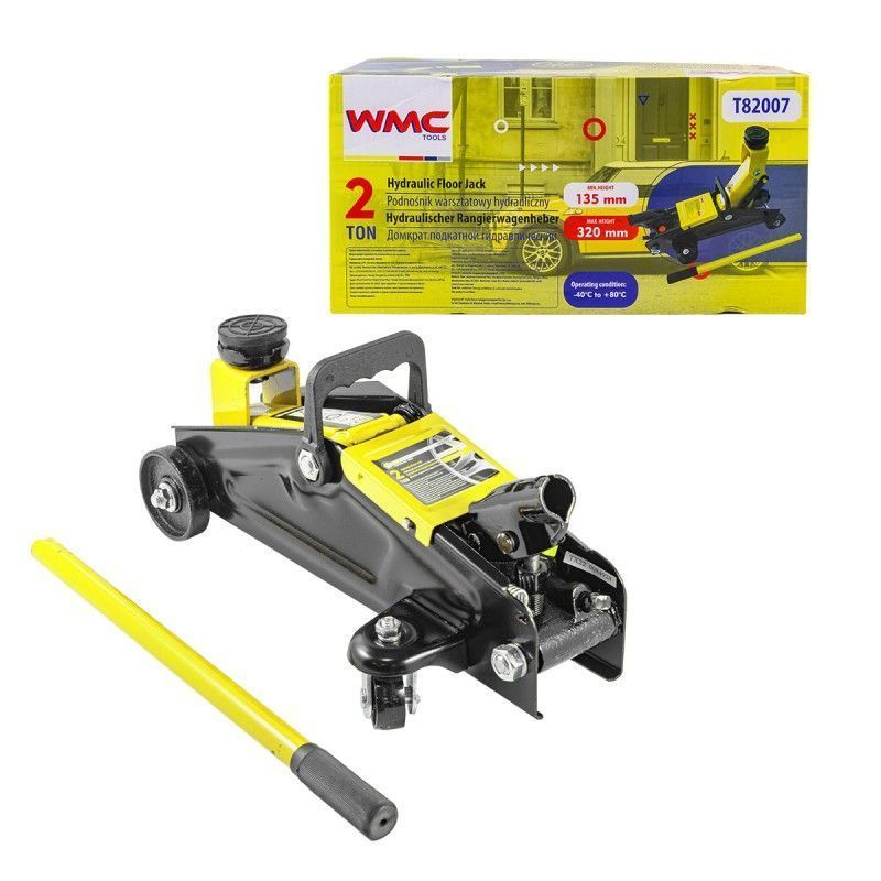 Домкрат подкатной гидравлический 2т (h min 135мм, h max 320мм)  WMC TOOLS WMC-T82007