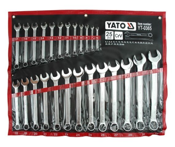 Ключи рожково-накидные 6-32mm (набор 25шт)  YATO YT-0365