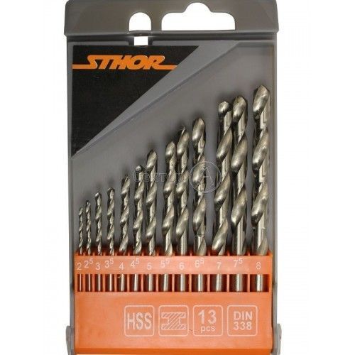 Свёрла по металлу 2.0-8.0mm (набор 13пр.)  STHOR 21998
