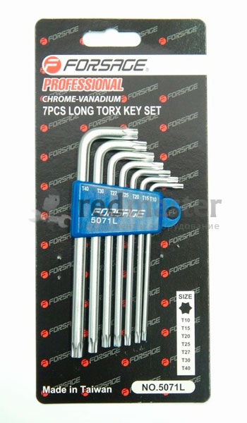 Набор ключей торкс Т10-Т40 7пр. длинных  Forsage F-5071L