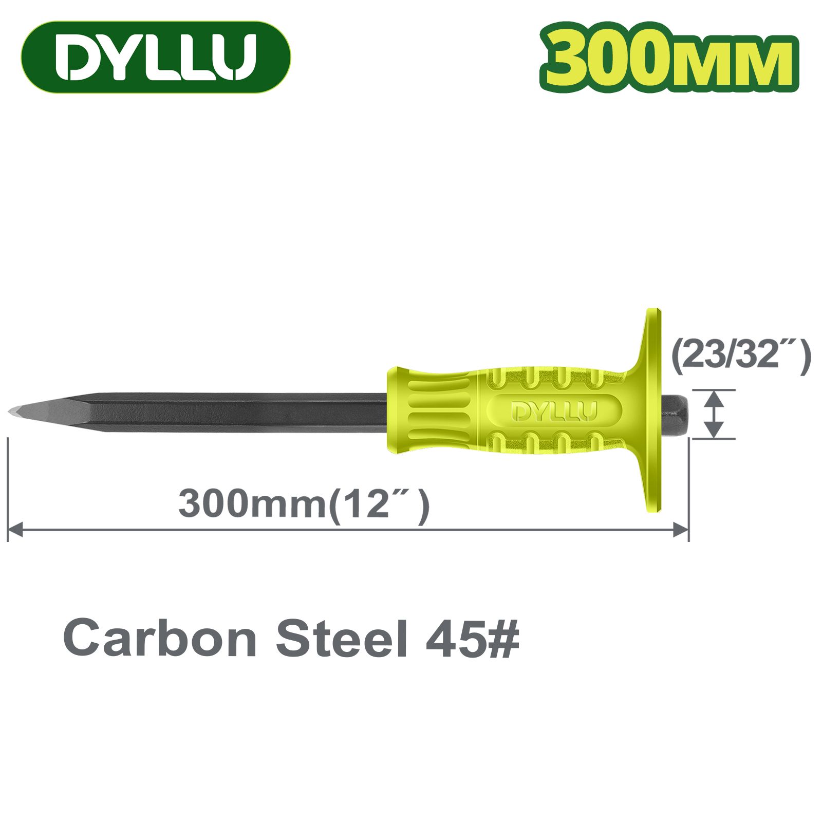 Зубило конусное 300 мм с протектором  DYLLU DTCC1304