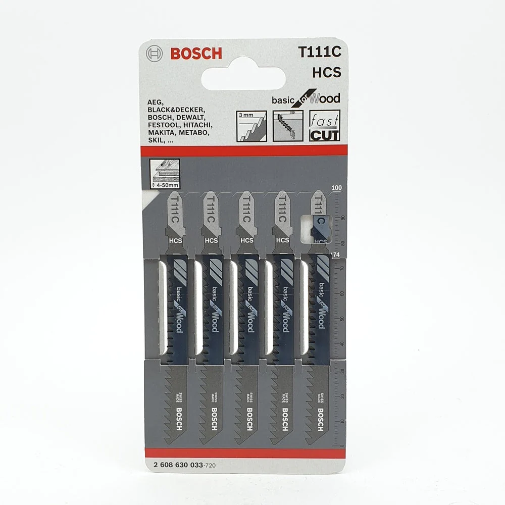Пилка для лобзика T 111 C Basik for Wood (5 шт)  BOSCH 2.608.630.033
