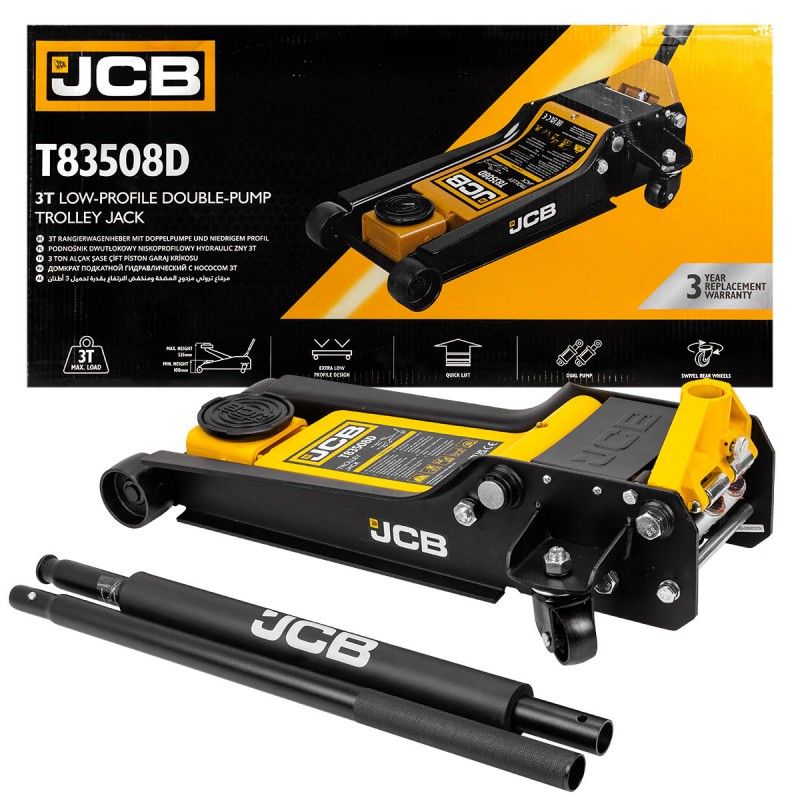 Домкрат подкатной гидравлический 3т (h min 100мм, h max 535мм) JCB JCB-T83508 (D)
