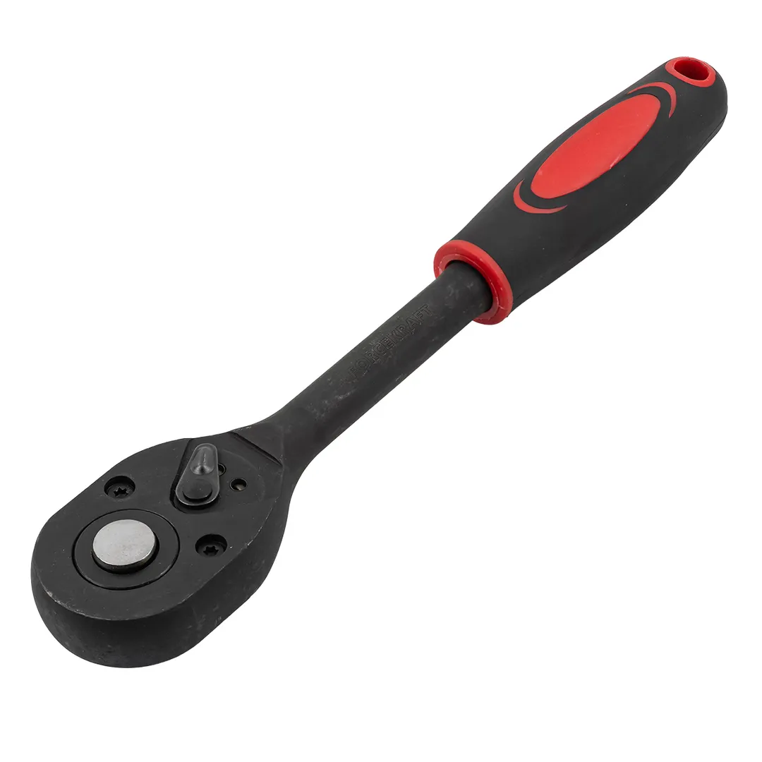 Трещотка реверсивная ударная с резиновой ручкой 1/2"(24 зуб.)  ...FORCEKRAFT FK-80242MPB