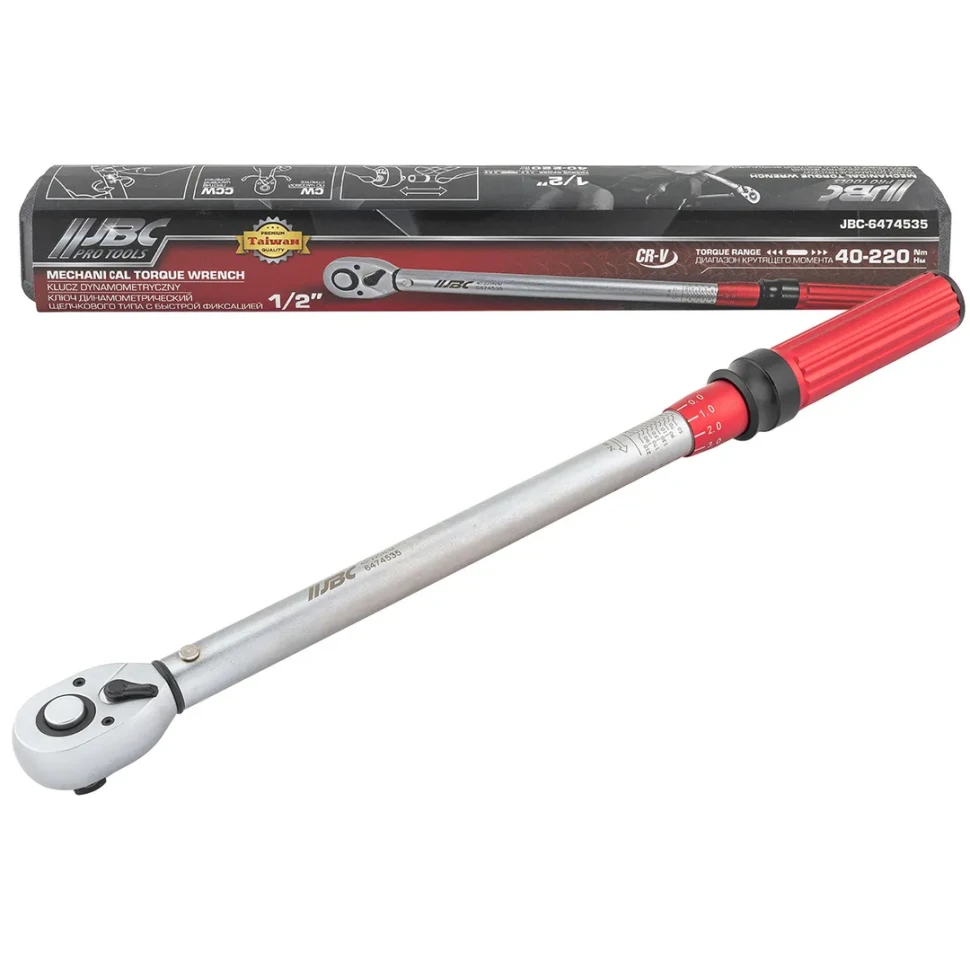 Ключ динамометрический щелчкового типа с быстрой фиксацией 40-220Нм, 1/2"  ...JBC JBC-6474535