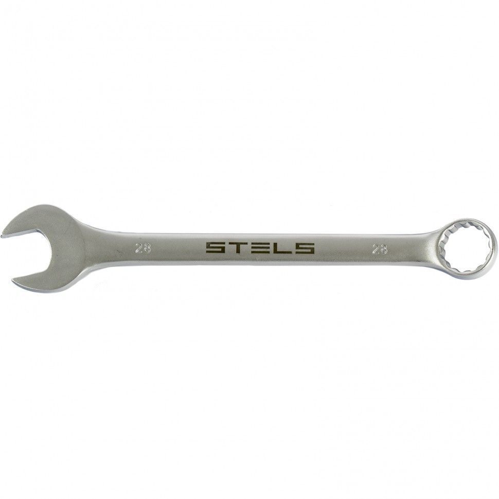 Ключ комбинированный, 28 mm, CrV, матовый хром  Stels 15229